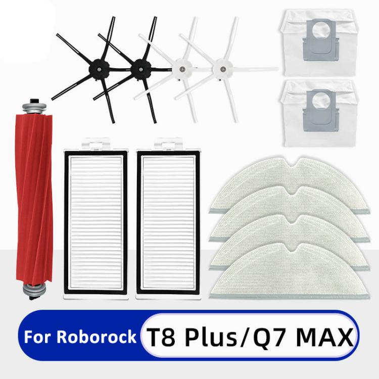 Replacement For Roborock T8 Plus / Q7 Max Robot Vacuum, Main Brush, 4pcs Side Brush, 2pcs Filter, 2pcs Mop Pad