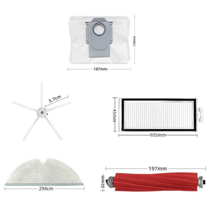Replacement For Roborock T8 Plus / Q7 Max Robot Vacuum, Main Brush, 4pcs Side Brush, 2pcs Filter, 2pcs Mop Pad