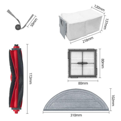 Replacement For Roborock Q10 S5 Robot Vacuum, Main Brush, 2pcs Filter, 4pcs Side Brush, 2pcs Mop Pad, 2pcs Dust Bag