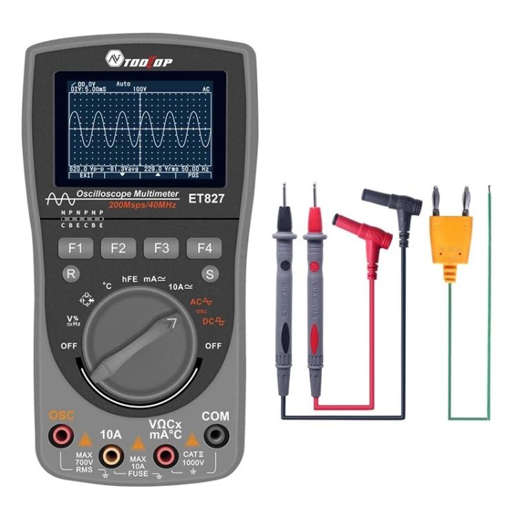 Oscilloscope Multimeter 200Msps Sampling Rate 40MHz Oscilloscope + Multimeter 2 In 1, ET827