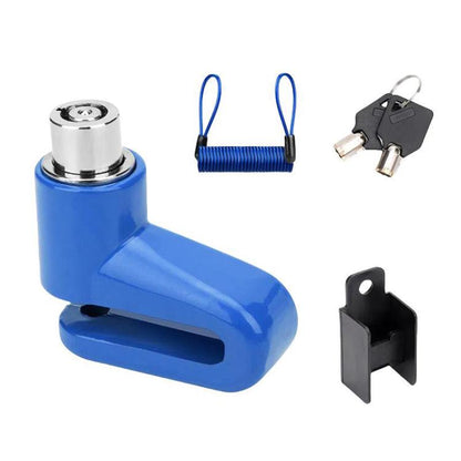 Antivol de disque de frein de vélo, portable, avec câble de rappel pour moto, accessoires de verrouillage, rouge, noir, bleu