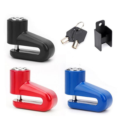Antivol de disque de frein de vélo, portable, avec câble de rappel pour moto, accessoires de verrouillage, rouge, noir, bleu