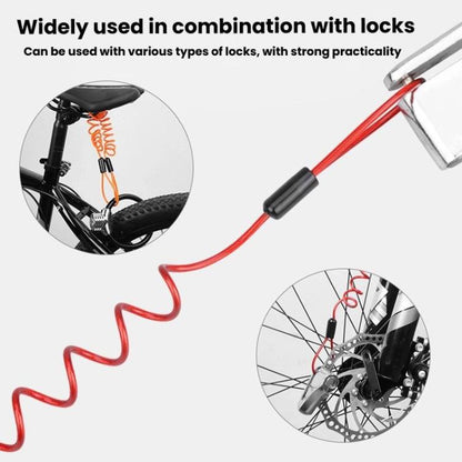 Antivol de disque de frein de vélo, portable, avec câble de rappel pour moto, accessoires de verrouillage, rouge, noir, bleu