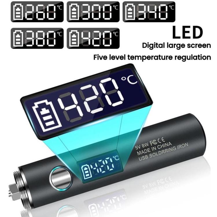 Mini USB Portable Wireless Digital Display Soldering Iron, Small 850 mAh, Small 850 mAh + Blade + Horseshoe Head, Large 1400 mAh, Large 1400 mAh + Blade + Horseshoe Head