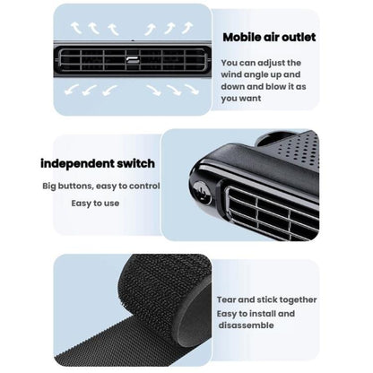 Car Rear Seat USB Plug-in Dual Turbine Silent Bladeless Electric Fan