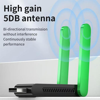 VegGieg 1400Mbps Dual Band WIFI 6 USB Wireless Adapter Driver-Free Network Card  for Desktop PC/Laptop