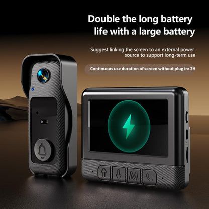 X6 Home Intelligent Infrared Night Vision Wireless Video Doorbell With 4.3-Inch Display, Black+64G, X6