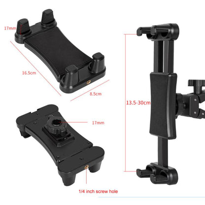 360-degree Rotation Tablet Phone Holder Adjustable Clamp Multifunctional Adapter Clip, Pole Clip
