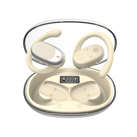 Air Conduction Bluetooth Earphones With Transparent Digital Display Case