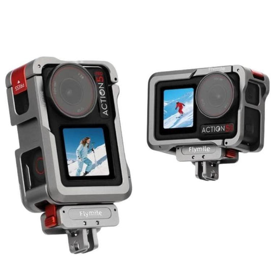 For DJI Action 5 Pro/Action 4/Action 3 Flymile Aluminum Alloy Camera Cage Protective Metal Frame, AC4003 Cage
