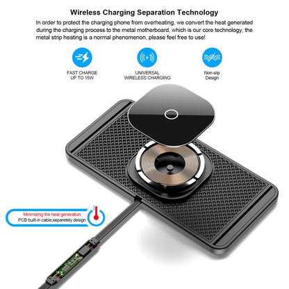 Car Magnetic Avoid Camera Wireless Charging Anti-slip Pad, USB Interface 1m, TYPE-C Interface 1m, USB Interface 0.3m, TYPE-C interface 0.3m