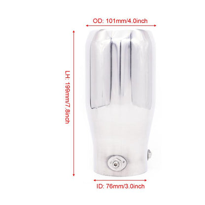76MM Automotive Stainless Steel Double-layer Muffler Exhaust Pipe