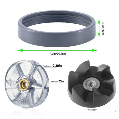 For Nutribullet 600W 900W Blender Juicer Replacement Parts, 3pcs Black Rubber Gear, 3pcs Motor Top Base Gear, 10pcs Shock Pad, 3pcs Cup Ring