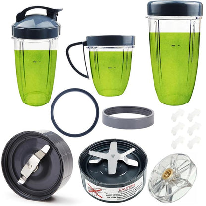 For Nutribullet 600W 900W Blender Juicer Replacement Parts, 3pcs Black Rubber Gear, 3pcs Motor Top Base Gear, 10pcs Shock Pad, 3pcs Cup Ring