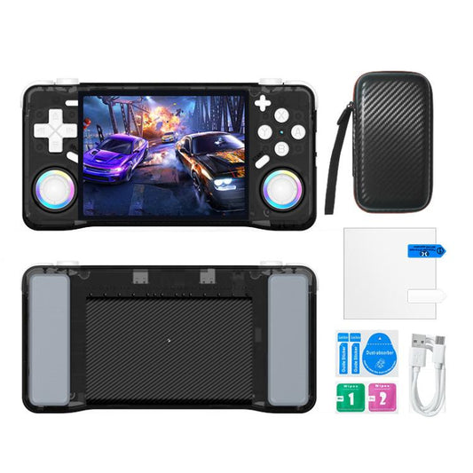 XF35H Console de jeu portable rétro 3,5 pouces avec système Linux et lumière RVB, lecteur de jeux vidéo de poche, 64 Go, 128 Go
