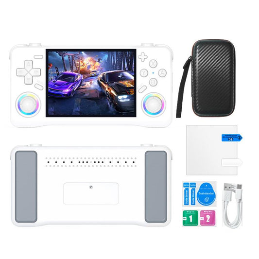 XF35H Console de jeu portable rétro 3,5 pouces avec système Linux et lumière RVB, lecteur de jeux vidéo de poche, 64 Go, 128 Go