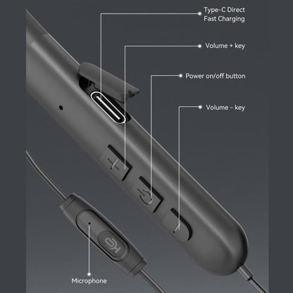 Neckband Bluetooth Hearing Amplifier For Seniors Semi-In-Ear Design With Digital Sound Chip, Long-Lasting Battery, Bluetooth Hearing Amplifier