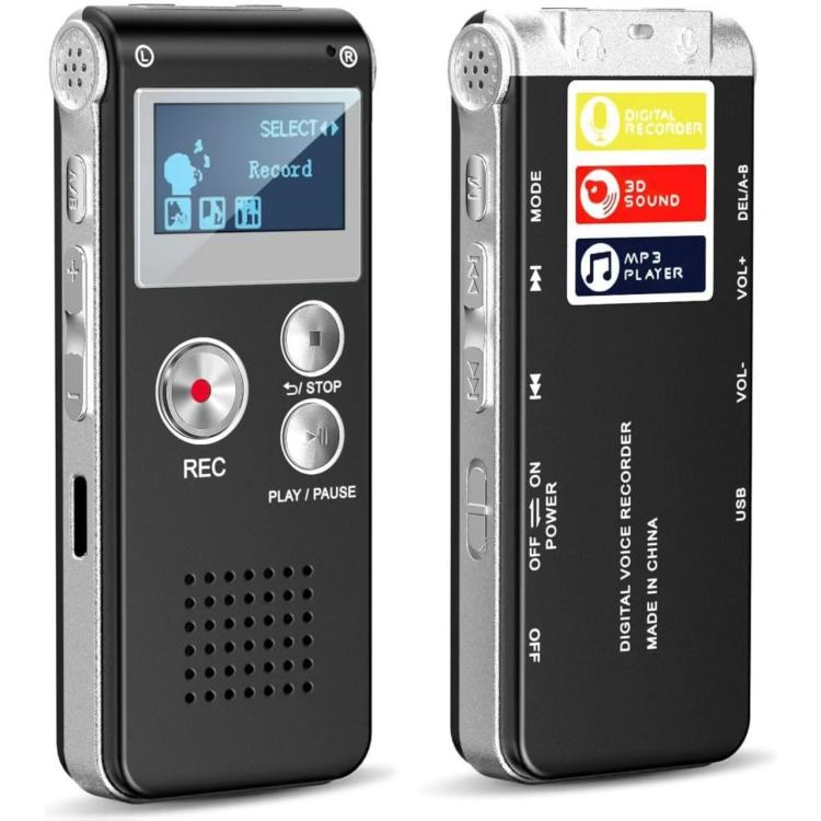 High-Definition Noise Reduction Control Ultra-Long Standby Conference Recorder, Black 64GB, Black 128GB