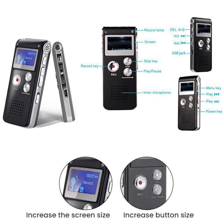High-Definition Noise Reduction Control Ultra-Long Standby Conference Recorder, Black 64GB, Black 128GB