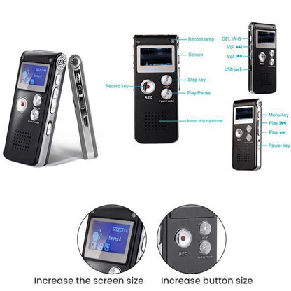 High-Definition Noise Reduction Control Ultra-Long Standby Conference Recorder, Black 64GB, Black 128GB