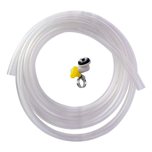 Kit de boquilla de goteo para aire acondicionado de 15 mm. Manguera de drenaje universal de 3 m con adaptador de codo y abrazadera para puertos de drenaje de unidad exterior de 15 mm.