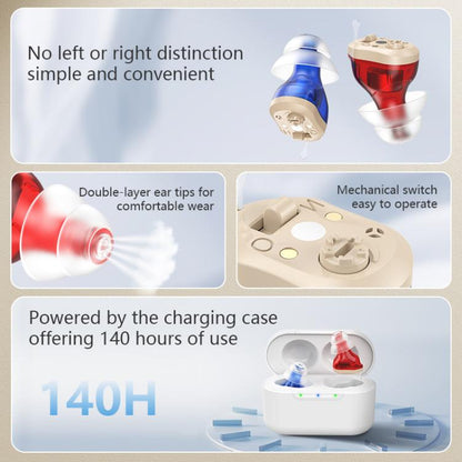 CIC Invisible Hearing Amplifier With Mini Charging Case Portable Hearing Aid Device For Seniors