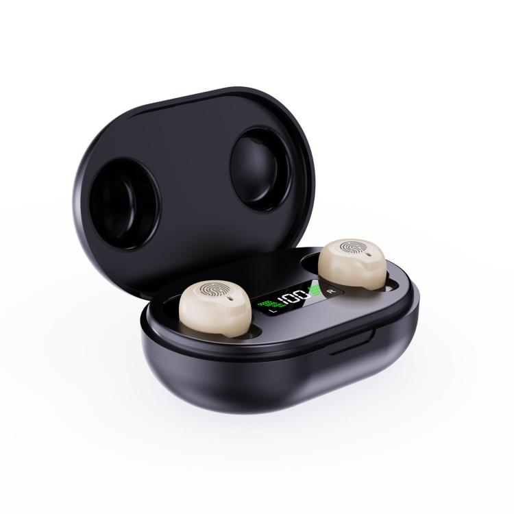 Wireless Invisible Hearing Aid With Digital Display Charging Case & Touch Control, Red Blue+White Case, Red Blue+Black Case, Skin Color+Black Case, Skin Color +White Case, Black+Black, White+White, White+Black Case