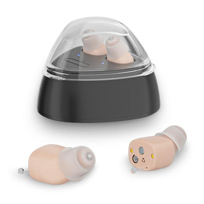 Ultra-Compact In-Ear Invisible Hearing Amplifier With Charging Case For Elderly