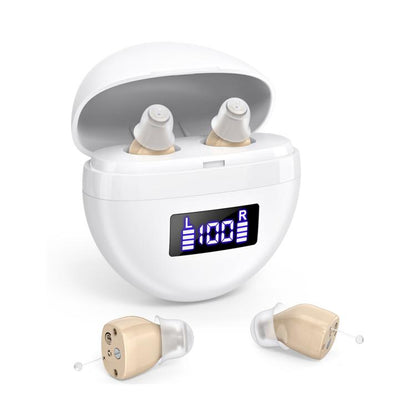 Hearing Aids With Digital Display Charging Case Noise Cancelling Invisible In-Ear Sound Amplifier