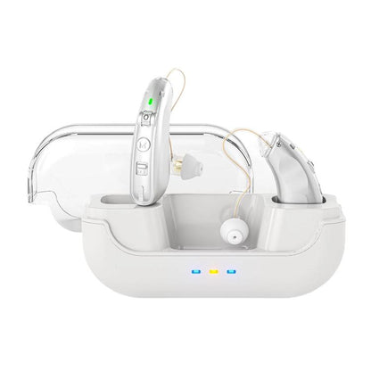 Behind-The-Ear Hearing Aids With Charging Case Smart Noise Cancelling & No Feedback Whistling