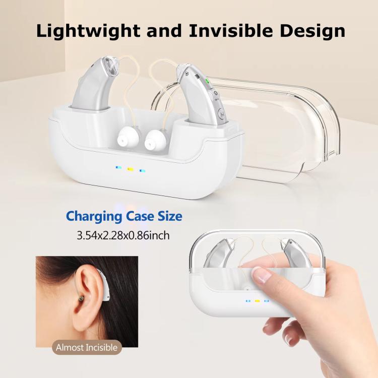 Behind-The-Ear Hearing Aids With Charging Case Smart Noise Cancelling & No Feedback Whistling