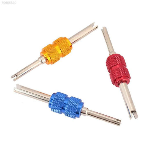5 llaves de doble cabeza de aleación de aluminio para instalación y extracción del núcleo de la válvula del aire acondicionado del coche, llave para núcleo de válvula