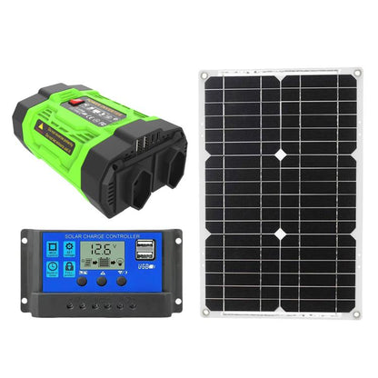 Gurxun 200W Modified Wave Inverter With 18W Solar Panel + 30A Controller Dual Socket + 2 USB + 2 Type-C Ports, Universal Socket 12V To 220V, Universal Socket 12V To 110V, EU Plug 12V To 220V, US Plug 12V To 110V, Brazil Plug 12V To 220V����������������...