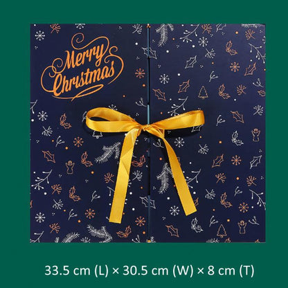 Christmas Advent Calendar Blind Box 24 Empty DIY Gift Boxes Countdown Surprise For Kids & Adults, Blue, Gold Yellow, Green