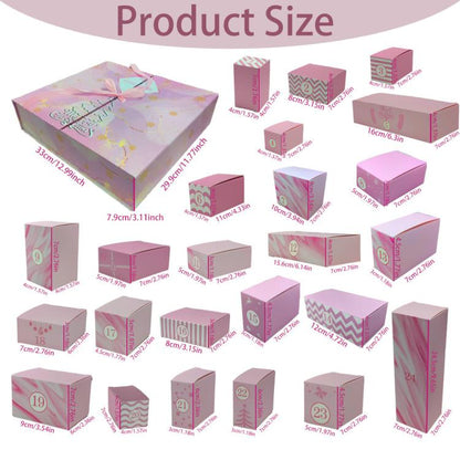Christmas Advent Calendar Blind Box 24 Empty DIY Gift Boxes Countdown Surprise For Kids & Adults
