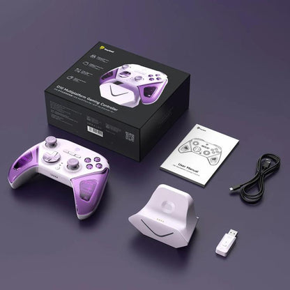 Manette de jeu sans fil EasySMX D10 avec gâchettes bimodes et joysticks à effet Hall TMR, station de chargement pour PC/Switch/Téléphone/Steam