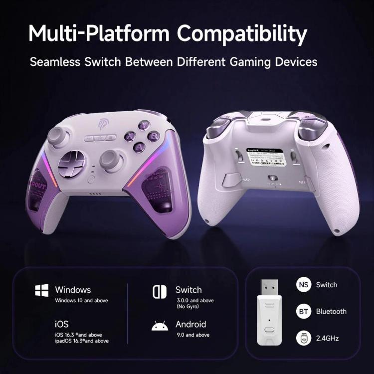 Manette de jeu sans fil EasySMX D10 avec gâchettes bimodes et joysticks à effet Hall TMR, station de chargement pour PC/Switch/Téléphone/Steam