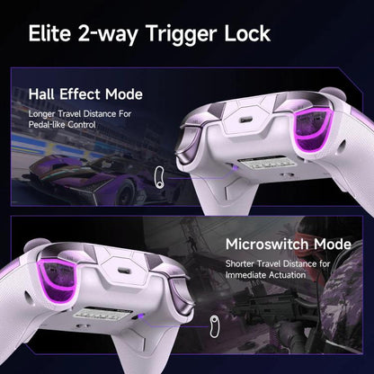 Manette de jeu sans fil EasySMX D10 avec gâchettes bimodes et joysticks à effet Hall TMR, station de chargement pour PC/Switch/Téléphone/Steam