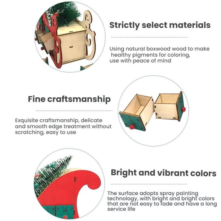 24-Day Countdown Sledge Christmas Calendar Decoration Gift Box