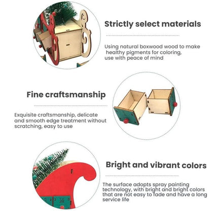 24-Day Countdown Sledge Christmas Calendar Decoration Gift Box