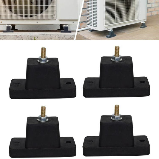Paquete de 4 soportes de montaje de CA antivibración de goma con almohadillas amortiguadoras para unidades de aire acondicionado de exterior.