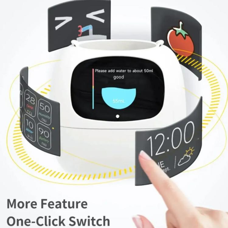 Intelligenter Pflanzentopf mit Multisensoren, WLAN-Pflanzenmonitor mit 2-Zoll-Bildschirm, kompatibel mit dem Mi/Tuya Home Ökosystem