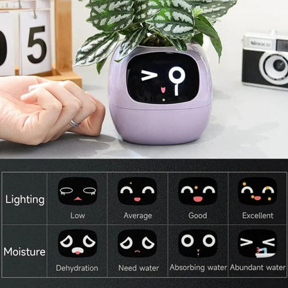 Intelligenter Pflanzentopf mit Multisensoren, WLAN-Pflanzenmonitor mit 2-Zoll-Bildschirm, kompatibel mit dem Mi/Tuya Home Ökosystem