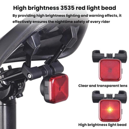 Bicycle Charging Taillights Smart Brake Sensing Taillights Night Riding Waterproof Warning Lights, Seat Cushion, Seat Post