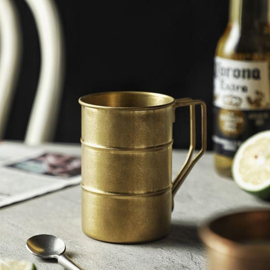 304 Stainless Steel Camping Mug Sandblasted Vintage Distressed Cup for Coffee, Beer, Outdoor, Picnic & Commercial Use, 380ml, 380ml Golden, 520ml, 520ml Golden