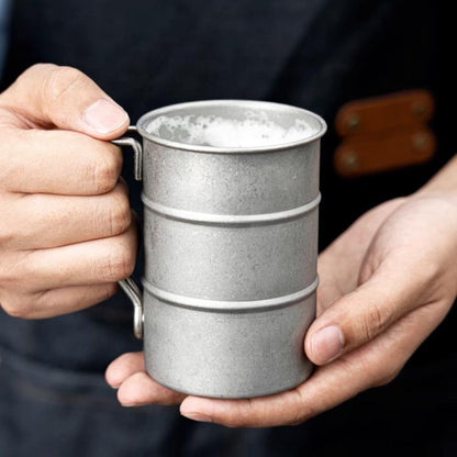 304 Stainless Steel Camping Mug Sandblasted Vintage Distressed Cup for Coffee, Beer, Outdoor, Picnic & Commercial Use