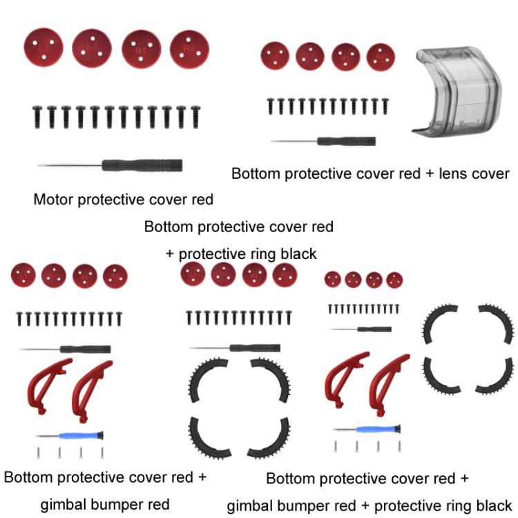 Pour les accessoires de protection anti-poussière de moteur BRDRC DJI Avata 2, couvercle de moteur, couvercle inférieur + couvercle d'objectif, couvercle inférieur + anneau de protection