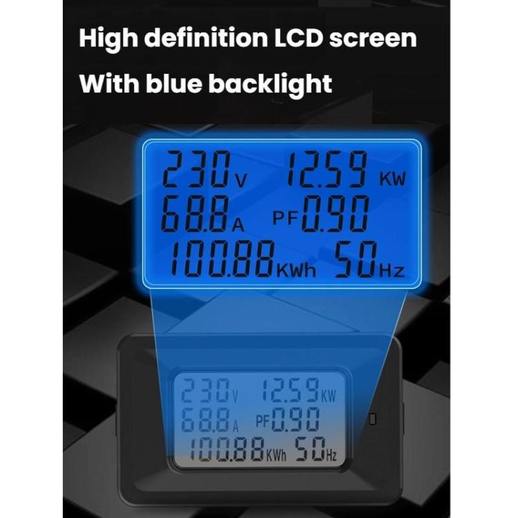 Multifunctional Electric Meter AC Digital Voltage Frequency Monitor, AC 20A 4400W, AC 100A 22000W With Transformer