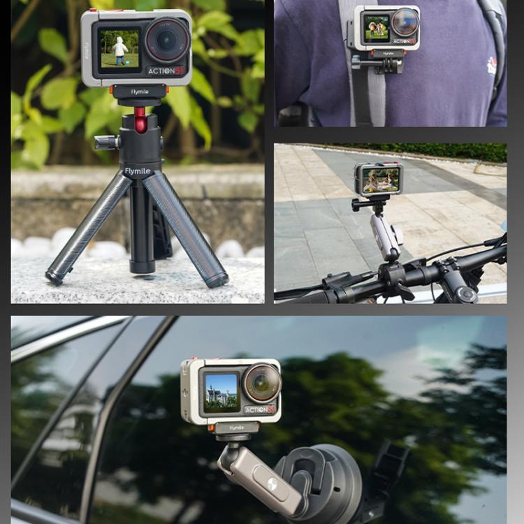 For DJI Osmo Action 5 Pro /4/3 Flymile Magnetic Quick Release Base With 1/4-inch Screw & 2-claw Interface, 1/4-inch Screw & 2-claw
