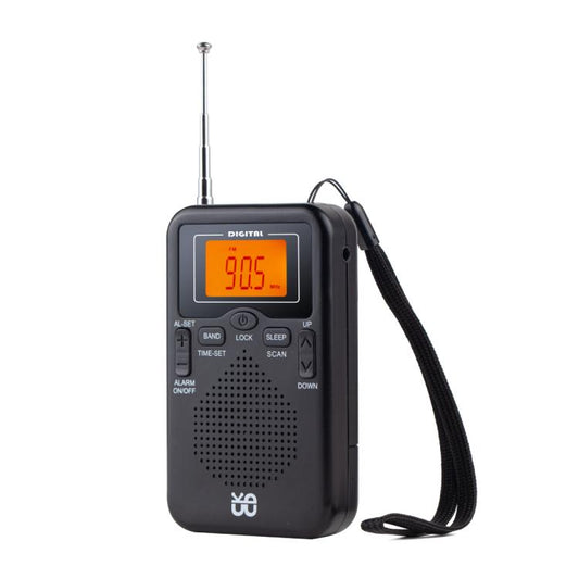 Lecteur radio de poche stéréo portable FM/AM avec horloge, pour l'UE, pour les États-Unis